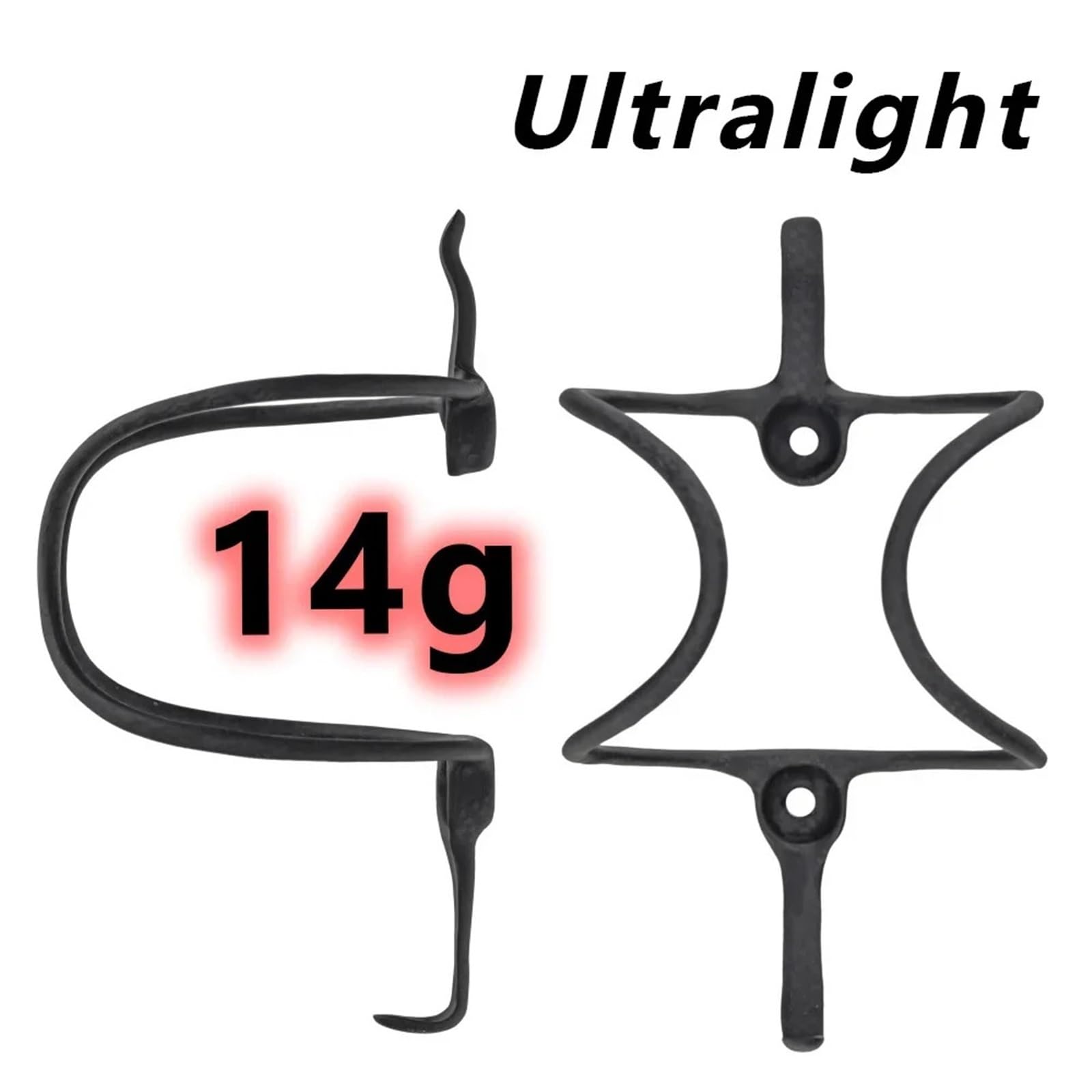Portabidón Bicicleta Acabado Carbono Portabidón de Carbono for Bicicleta, Soporte for MTB 14g, Negro, Mate(2pcs Ti Rain Screw)