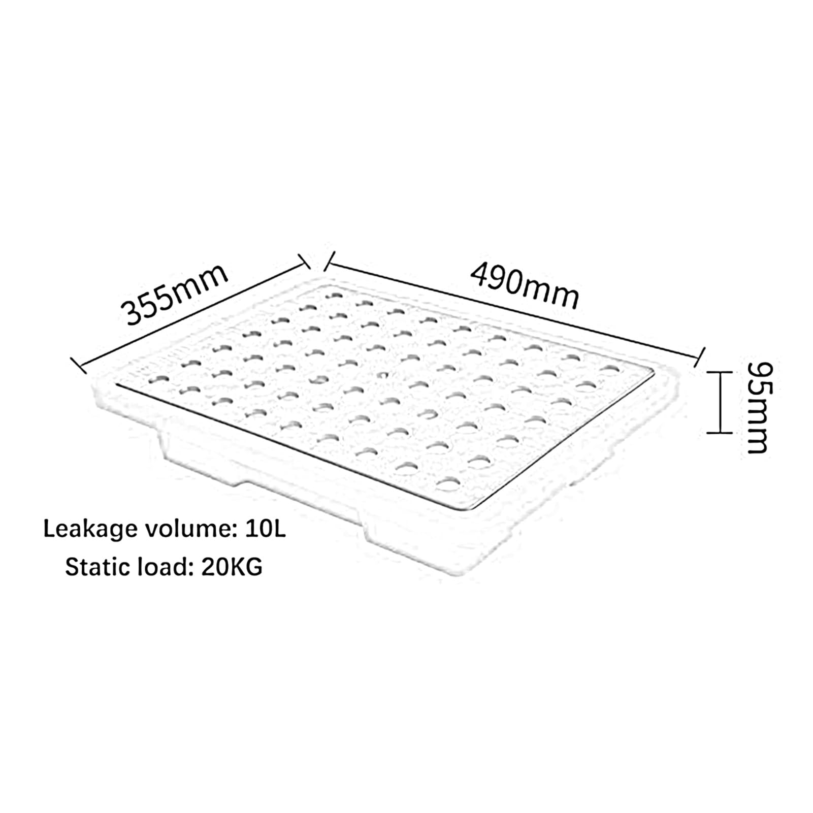 Plateau modulaire Robuste Anti-déversement, Plateforme de Stockage Industrielle, Convient pour GA & Worhop, Coussin en Maille résistant aux Produits Chimiques, Facile à Nettoyer, Conception