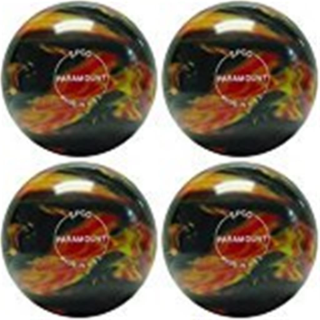 Bowlerstore Products EPCO Candlepin Bowling Ball- Marbleized - Black, Red & Yellow (4 1/2 inch- 2lbs. 7oz.) 4 Balls