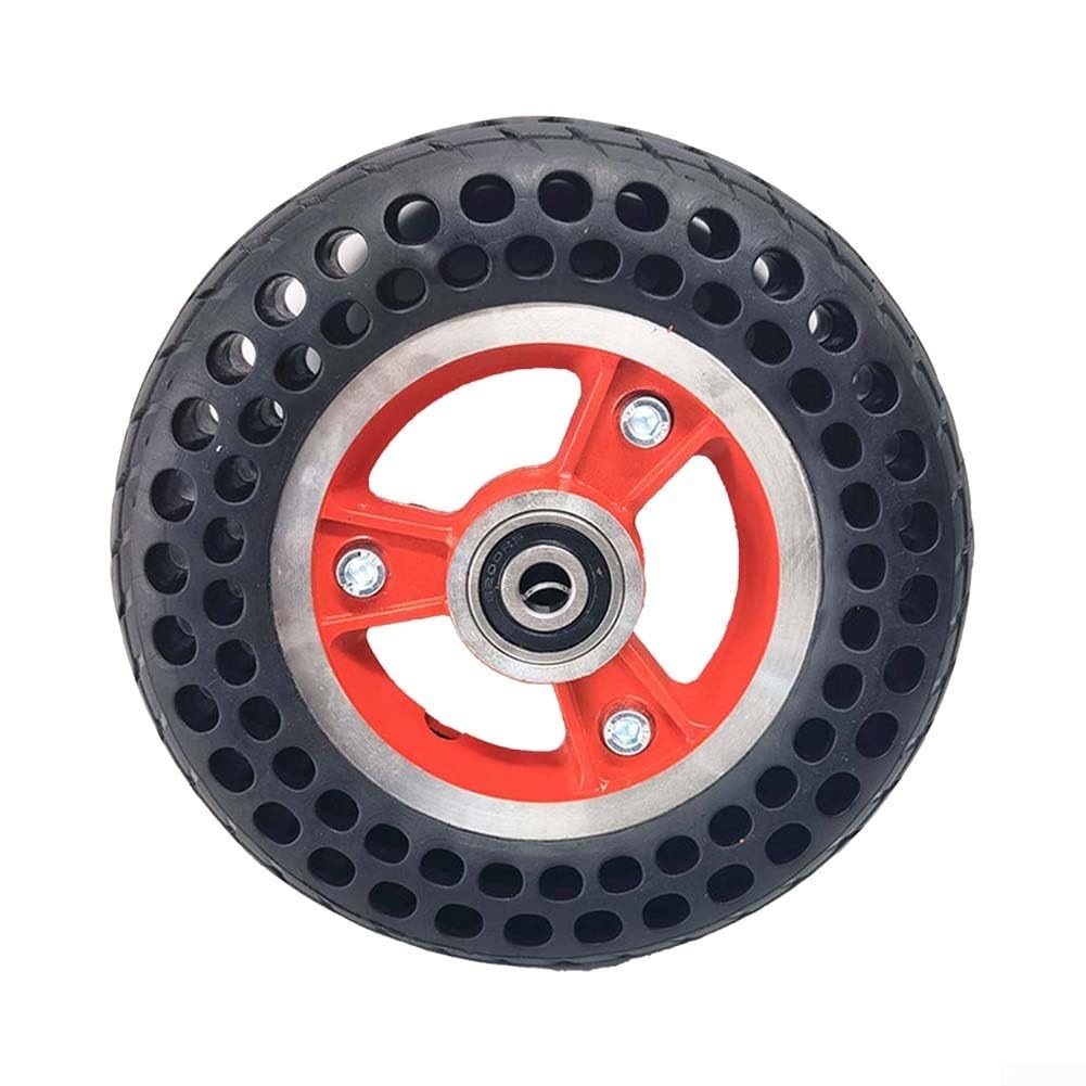 Airless 7 inch Puncture Proof Tire for Electric Scooters and Wheelchairs Compatible with 7x2 and 7x1 3/4 Wheel Sizes (red 10mm)