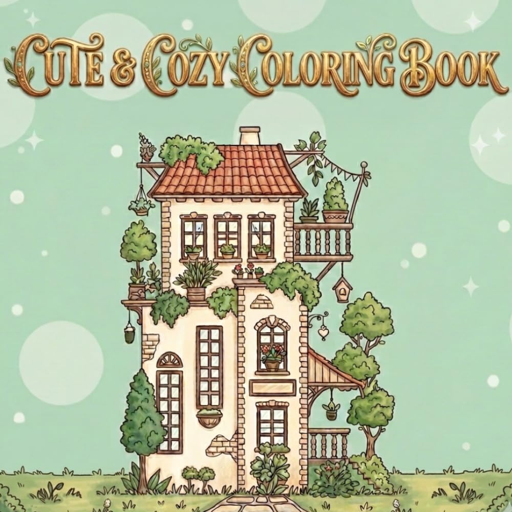 Cute & Cozy Coloring Book: Relaxing Cozy Scenes, Adorable Animals, Cottagecore Spaces & Stress Relief Coloring Pages for Teens and Adults: A Cute ... Sweet Companions, and Relaxing Designs
