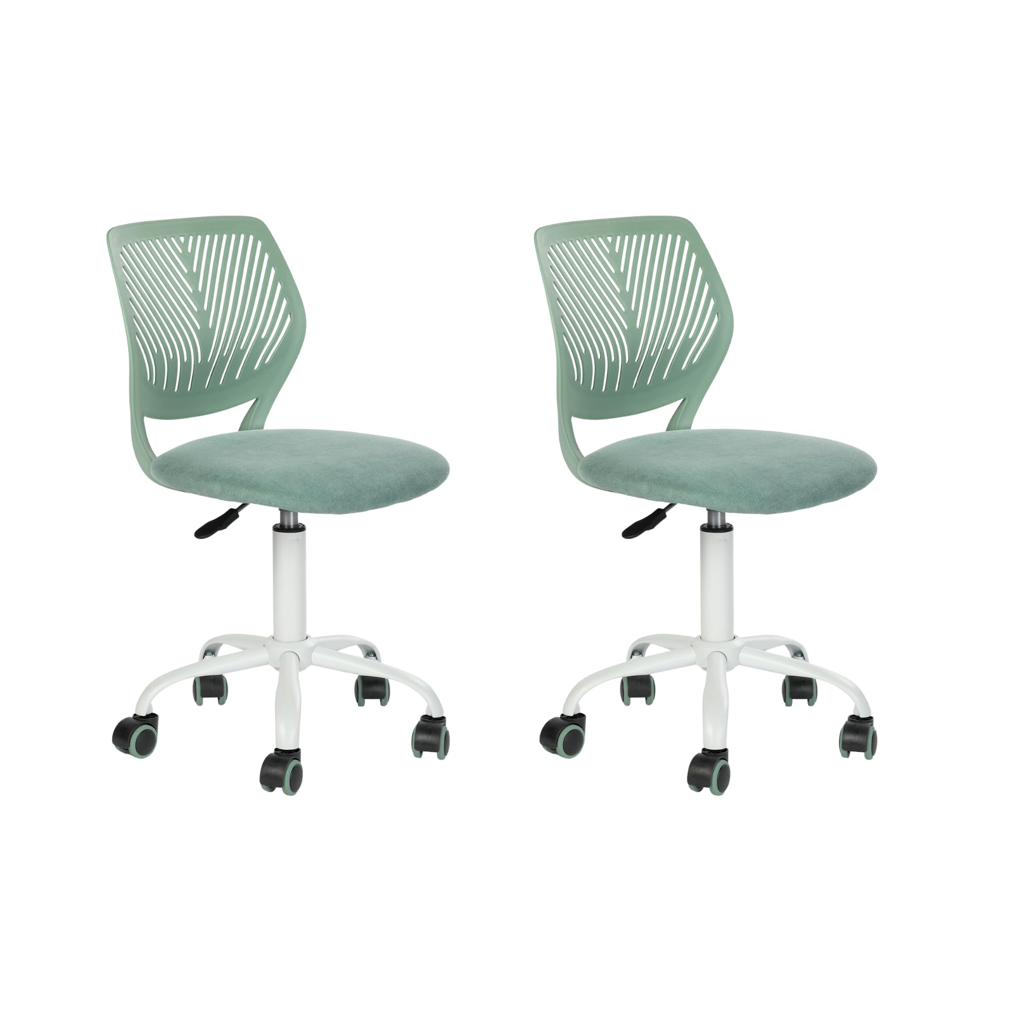 Armless Home Office Desk Chair Colorful Task Chair with Soft Mesh Padded Cushion Height Adjustable Swivel Study Computer