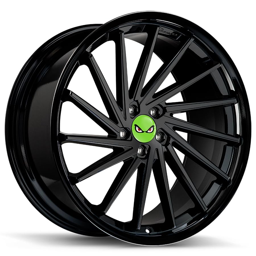 SkinoEu 4 x 60mm Coprimozzi Coprimozzo per Centro Universale Copricerchi Tappi per Ruote Cerchi in Lega Nero Argento Croce di Ferro CXZ 9
