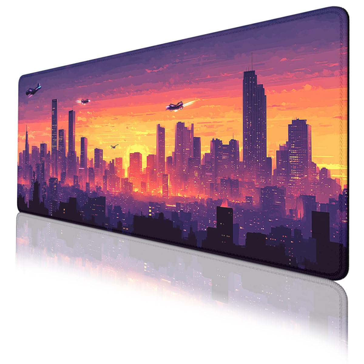 Anime Gaming Mouse Pad Cyberpunk Futuristic City Skyline Neon Extended Mousepad XXL Compu…