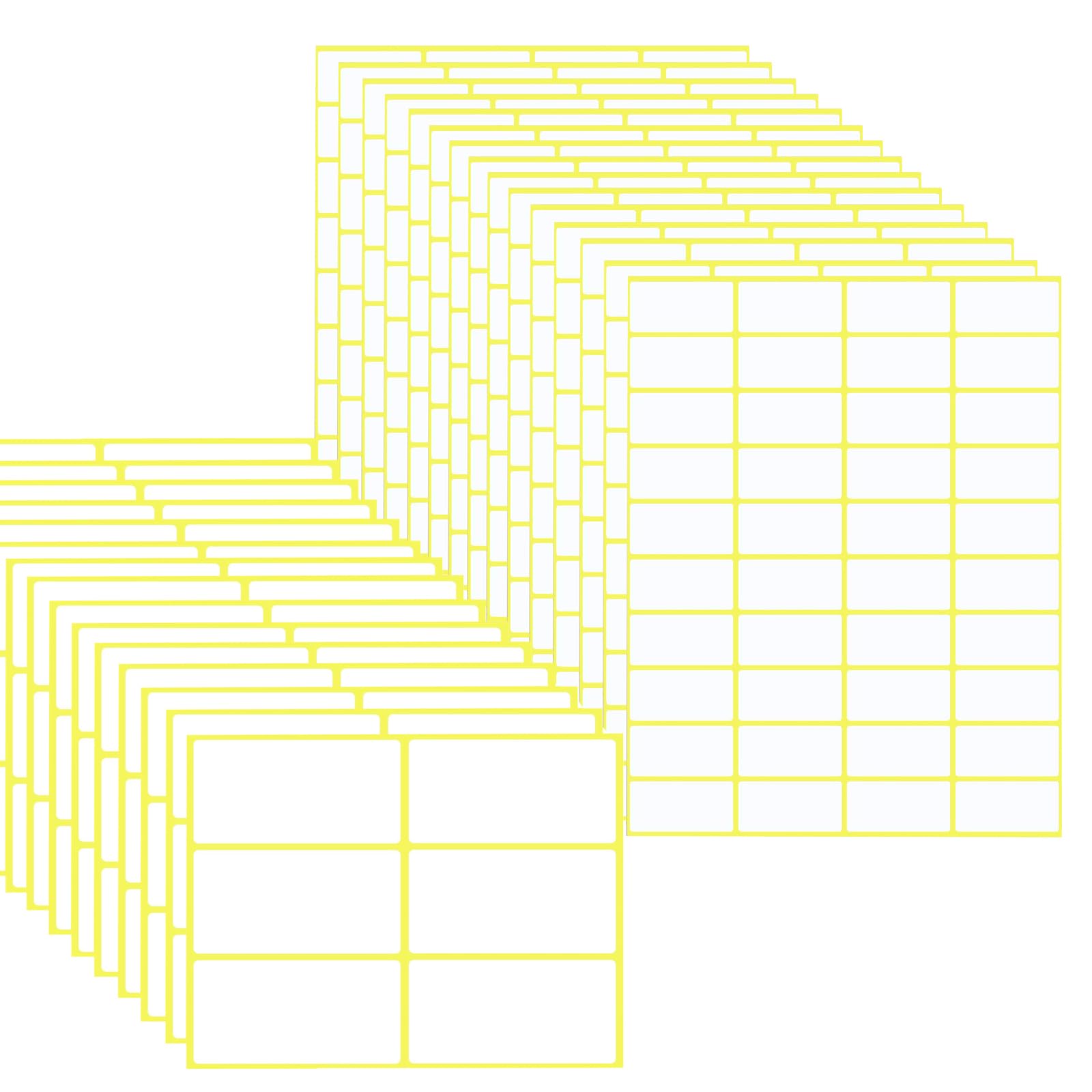 Meekye 600 Stück 38 x 19 mm Etiketten Selbstklebend und 90 Stück 50 x 100 mm Aufkleber zum Beschriften, Universal Klebeetiketten zum Preisschilder, Adress, Tiefkühl Büro Küche und Marmelade Etiketten