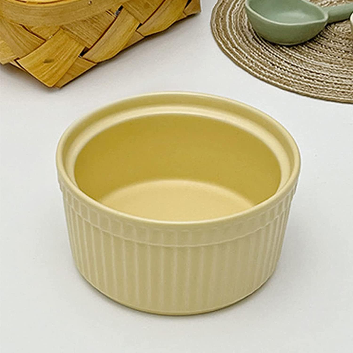 Bol à soupe, bol à riz, bol à déjeuner, ensemble de ramequins, 120 ml, ramequins à crème brûlée, plats à soufflé allant au four, ramequins à soufflé, ramequins for friteuse à air-rose-lot de 2 ( Color