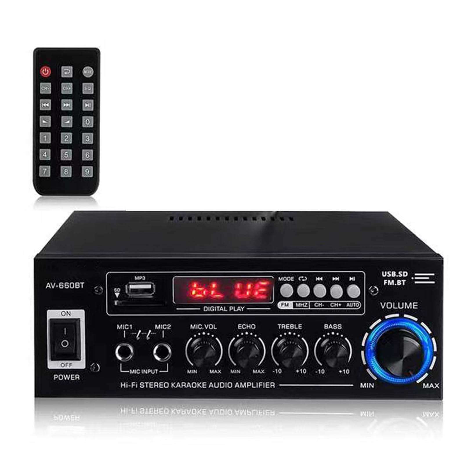 Topsky パワーアンプ オーディオサウンド マイクアンプ Bluetooth HIFIデジタルアンプ 最大出力120W オーディオ AV-660BT RCサポート 車載 家庭用 USB パーティー用 忘年会 新年会 結婚式 リモコン付き 日本語取扱説明書