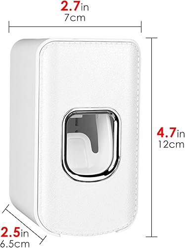 Miniatura 10 de Soporte para cepillos de dientes con 2 ranuras y dispensador de pasta de dientes montado en la pared, exprimidor automático de pasta de dientes, 2