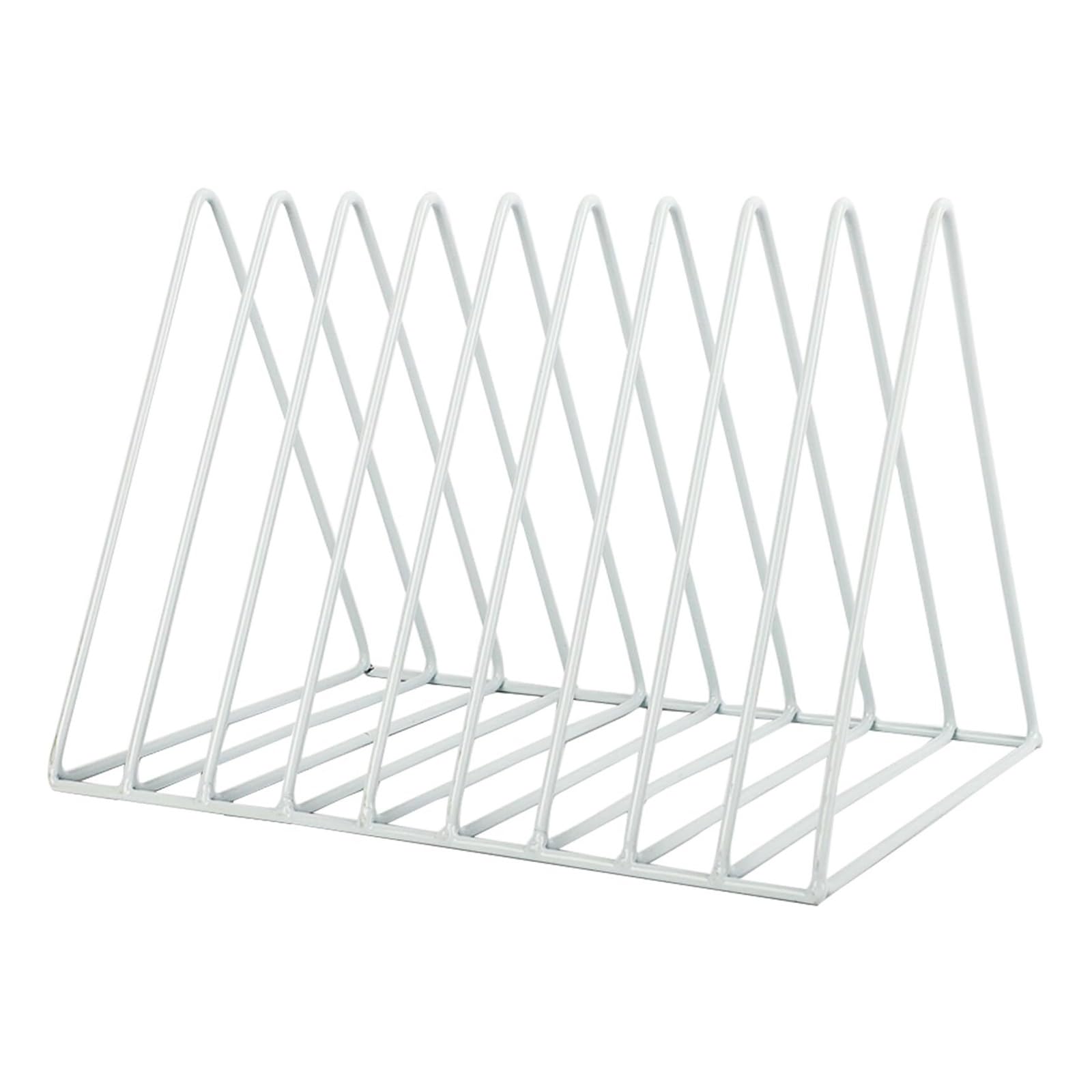 zeitungsständer Vertikaler Zeitschriftenständer aus Metall mit 9 Fächern, weiß, dreieckiger Tischmagazinhalter for das Homeoffice bücherregal