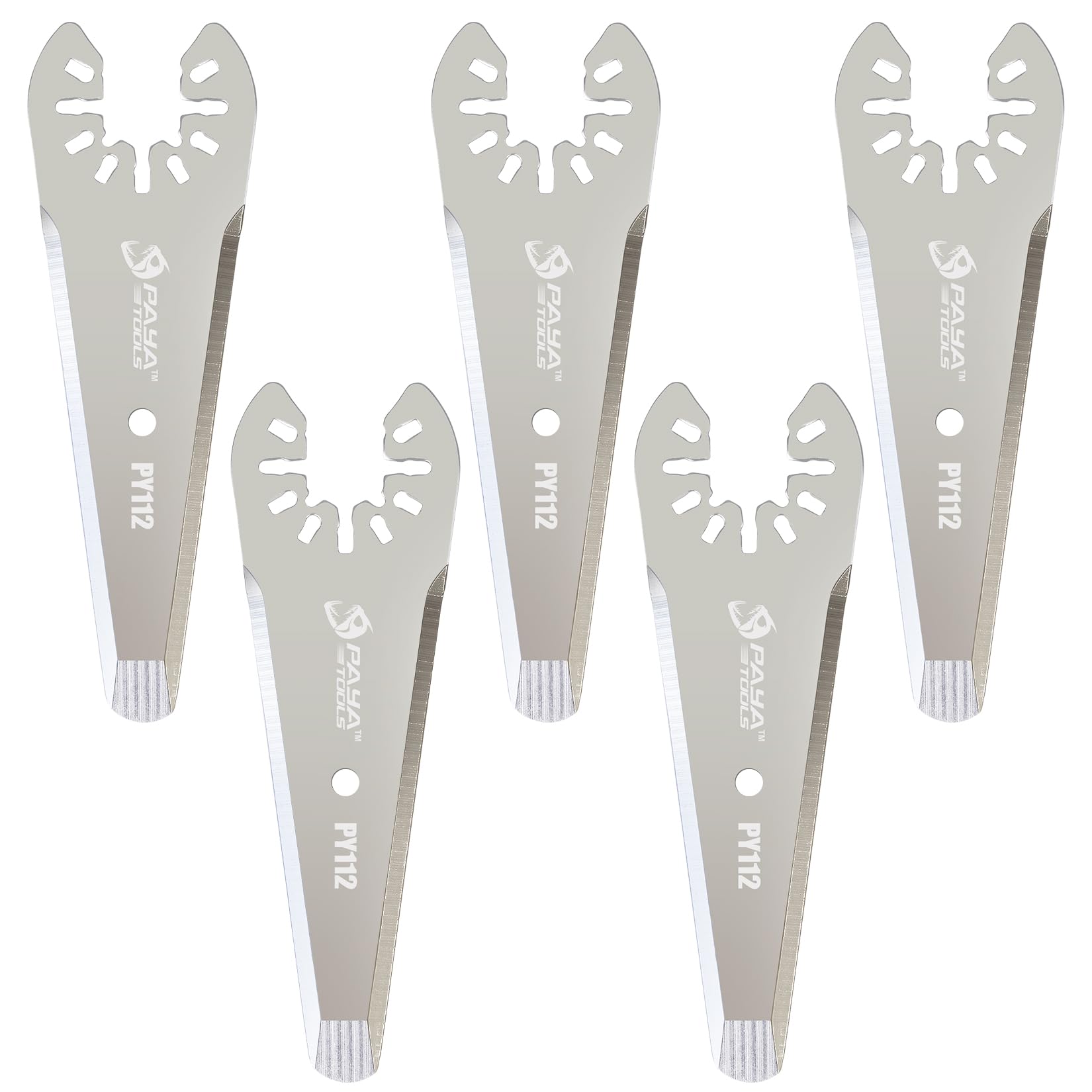 PAYA Universal Stainless Steel Oscillating Scraper Saw Blades, Multi-Function Blades for Removing Sealant, Silicone & Grout Residue from Walls, Floors, Doors & Windows, Model PY112, 5 Pack — image 1