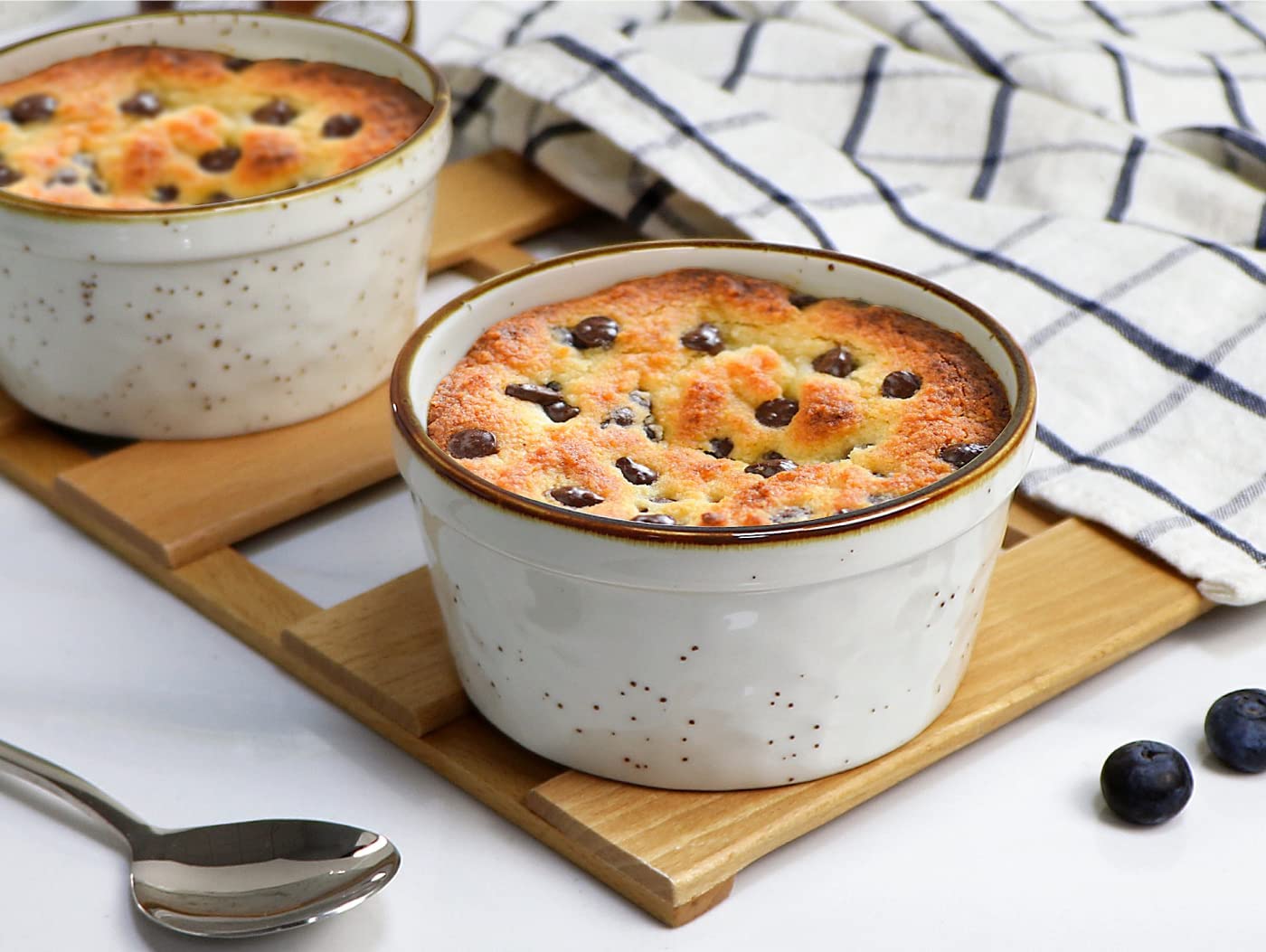 ONEMORE 350 ml ramekin, duży rozmiar ceramiczne naczynie do pieczenia rustykalny styl (kremowa biel)