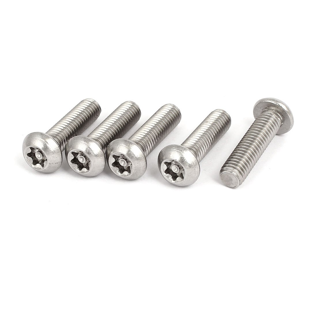 Uxcell Silver Sourcingmap M8x30mm 304 Stainless Steel Button Head Torx Security Machine Screws 5Pcs