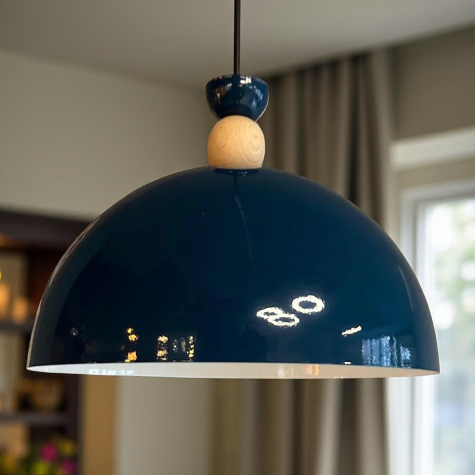 bamyum Yimpi Pendant Light Dining Table, Ø30 cm Midnight Blue Decorative Living Room Lamp, E27 Pendant Light Metal, Kitchen Lamp, Hanging Lamp, Bedroom, Dining Table, Living Room, Dining Room Lamps — image 1