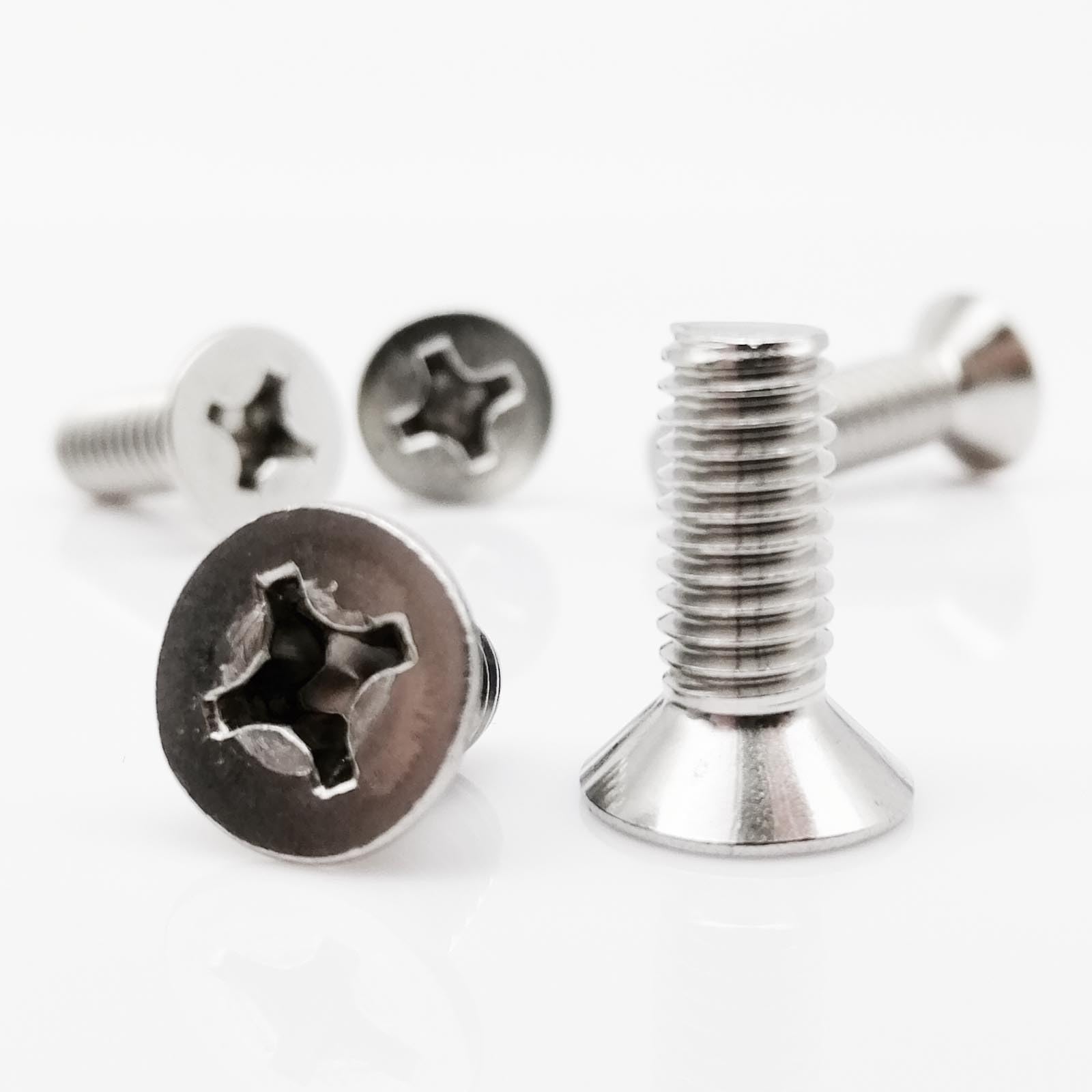 Tornillo autorroscante 5/50 piezas M1 M1.2 M1.4 M1.6 M2 M2.5 M3 M3.5 M4 M5 M6 M8 A2-70 304 acero inoxidable cruz Phillips plana cabeza avellanada tornillo cubierta (60 mm, M6 10 piezas)