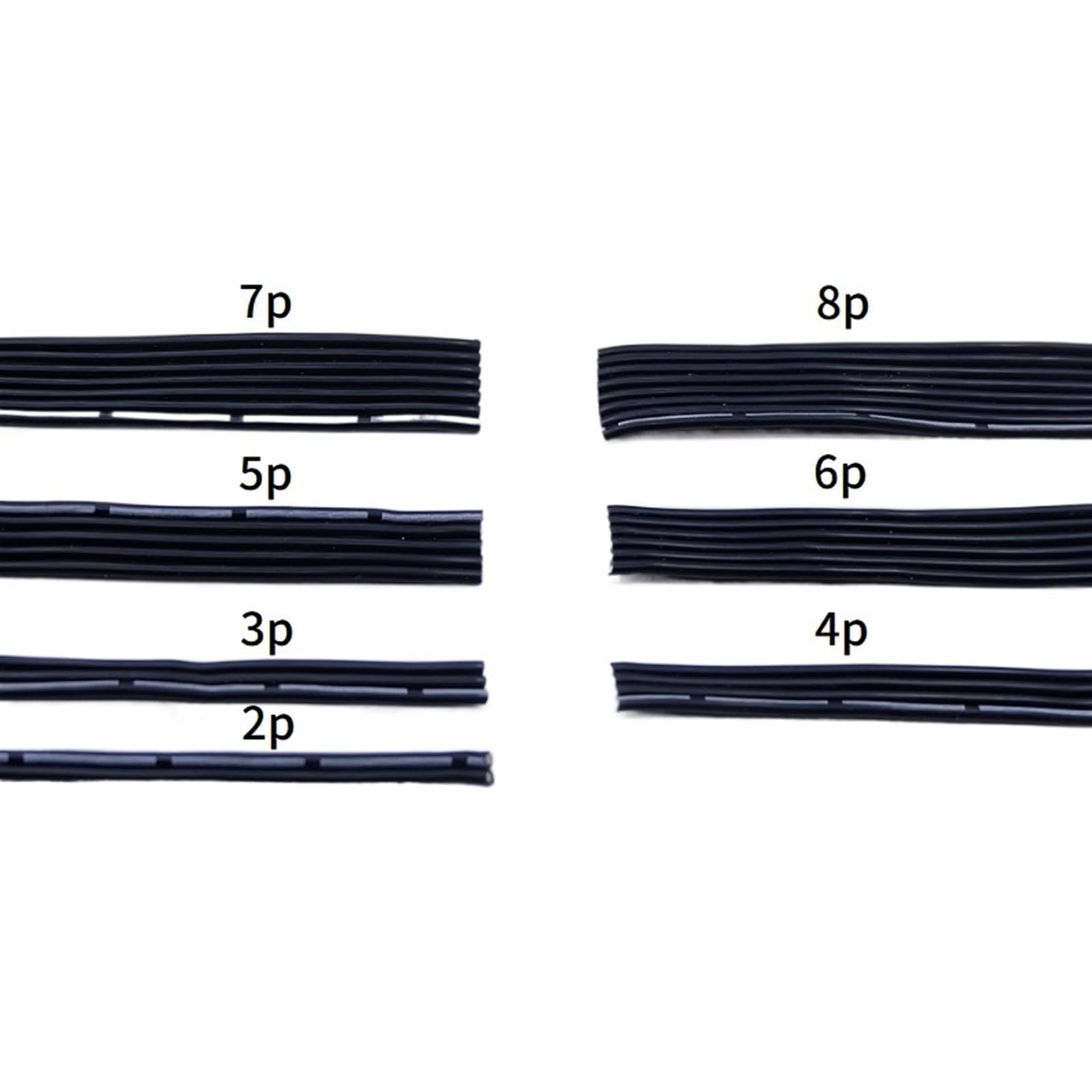 Fijo Cerco Cable de cobre paralelo de 10 metros 30 AWG 20 AWG, Cable de silicona súper suave resistente a altas temperaturas 2P 3P 4P 5P 6P 8P multinúcleo Dispositivo Soldadura ( Color : Black-4P , Si