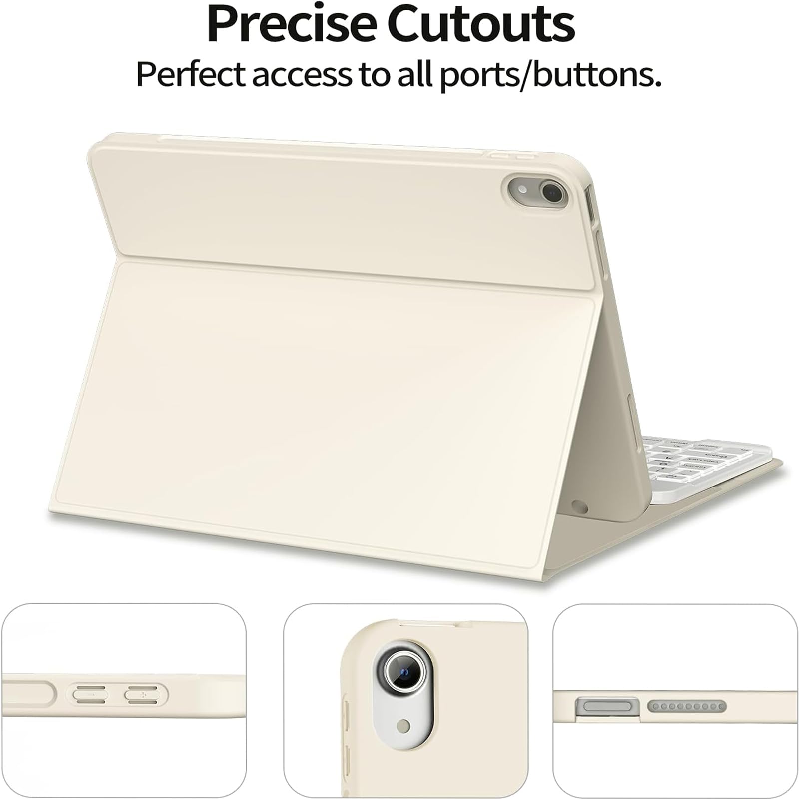 KenKe Funda con teclado para iPad de 10.9 pulgadas (10.9 pulgadas 2022)/iPad (A16) 11ª (11 pulgadas 2025) con soporte izquierdo para lápices, delgada y ligera, funda para teclado Bluetooth inalámbrico