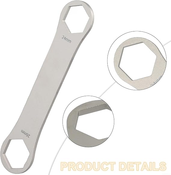 YJDOORPLAY Bicycle Fork Top Cap Spanner Stainless Steel Wrench Tool for Rockshox for Fox Suspension Bike Maintenance Repair(24-26mm)