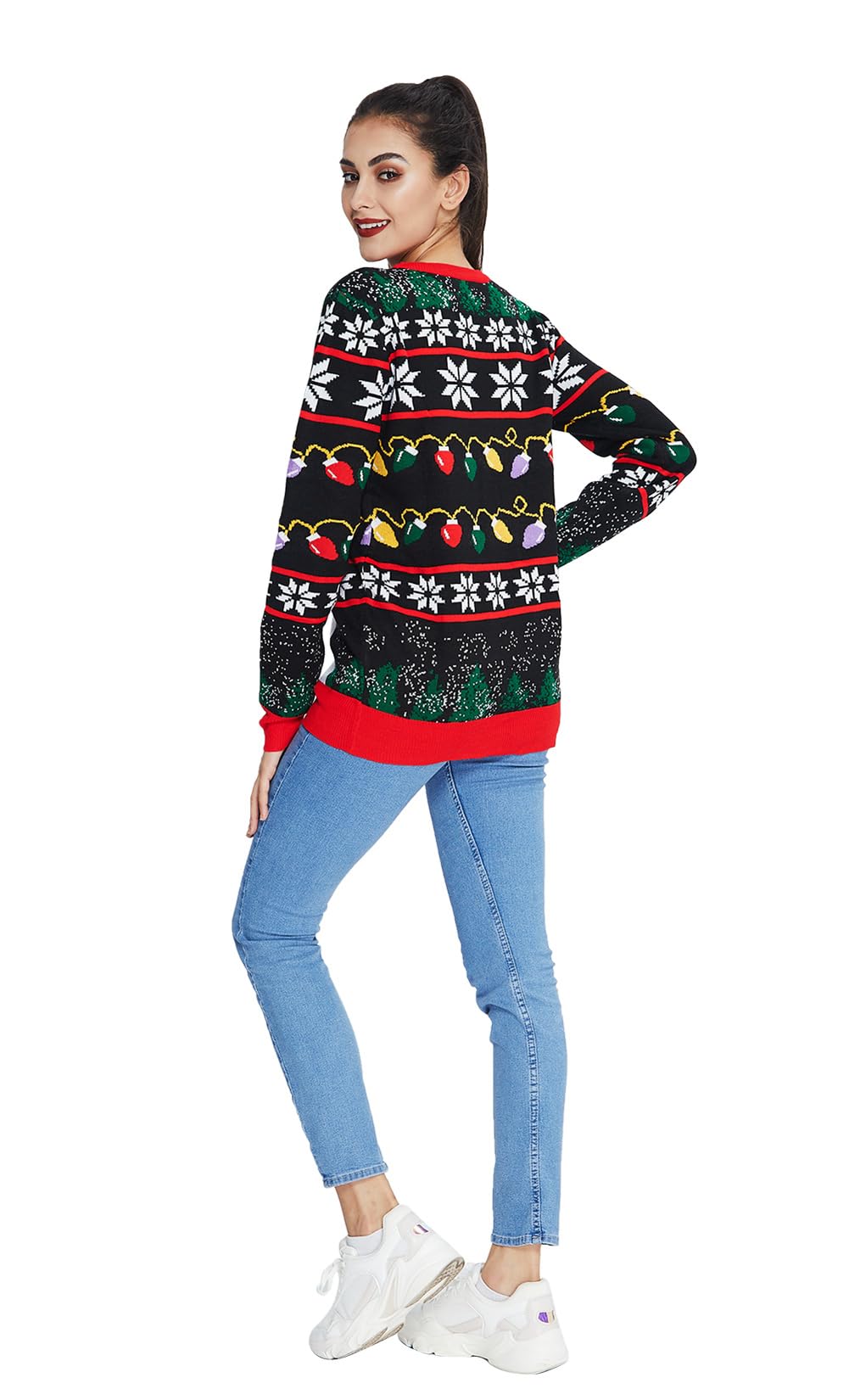 RAISEVERN Weihnachtspullover Herren Xmas Pullover Hässliche Lustige Sweater Damen Paare Weihnachtspulli Familie, S-XXL