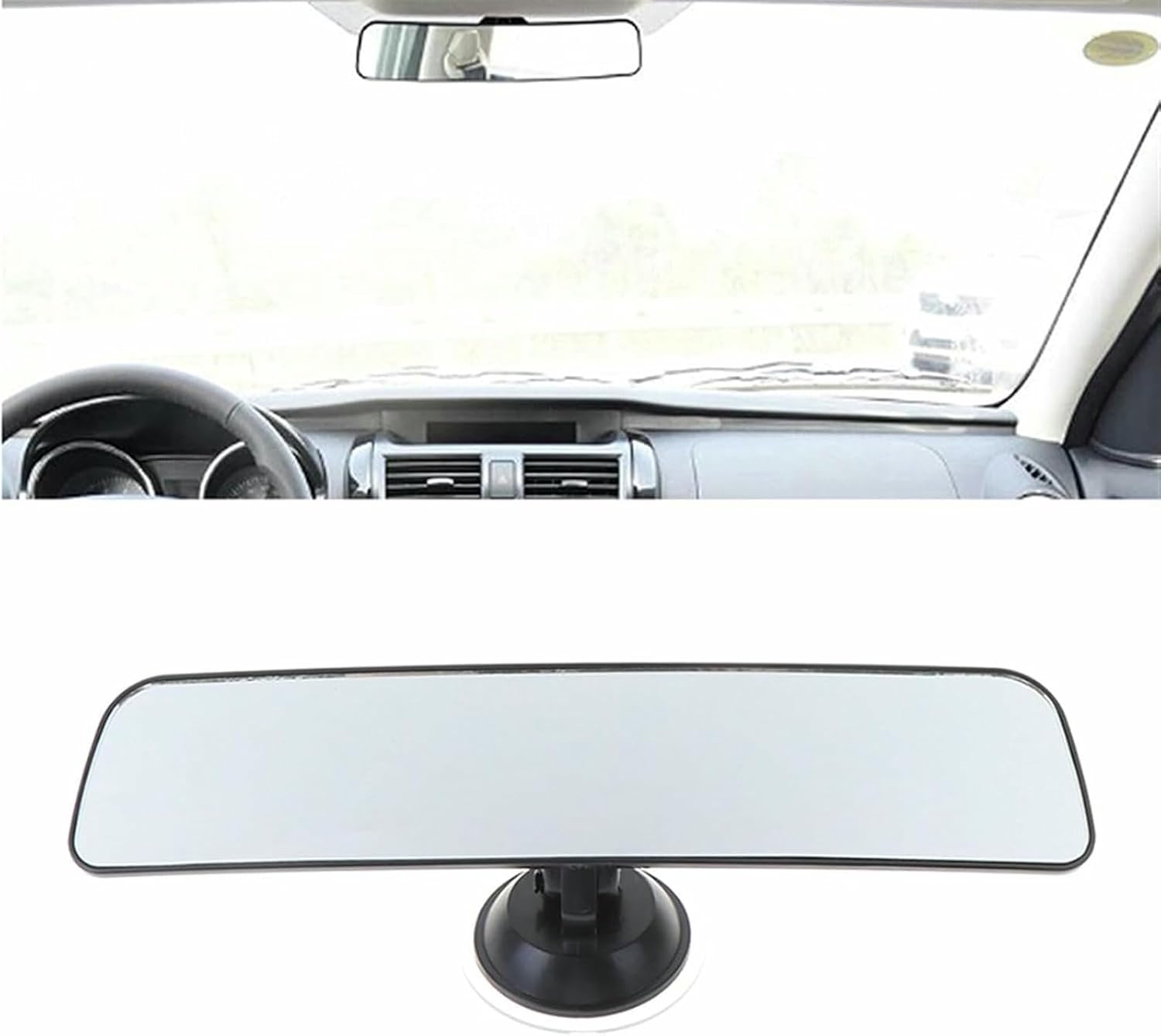 Car Interior Rearview Mirror Rearview Mirror Panoramic 28 * 6 Cm Wide Angle Rear View Mirror with Suction Installation Car Interior Mirrors
