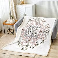Loussiesd Coperta In Pile Con Gufo E Motivo Floreale - Morbida E Leggera, 70x100 Cm, Perfetta Per Divano E Lettino