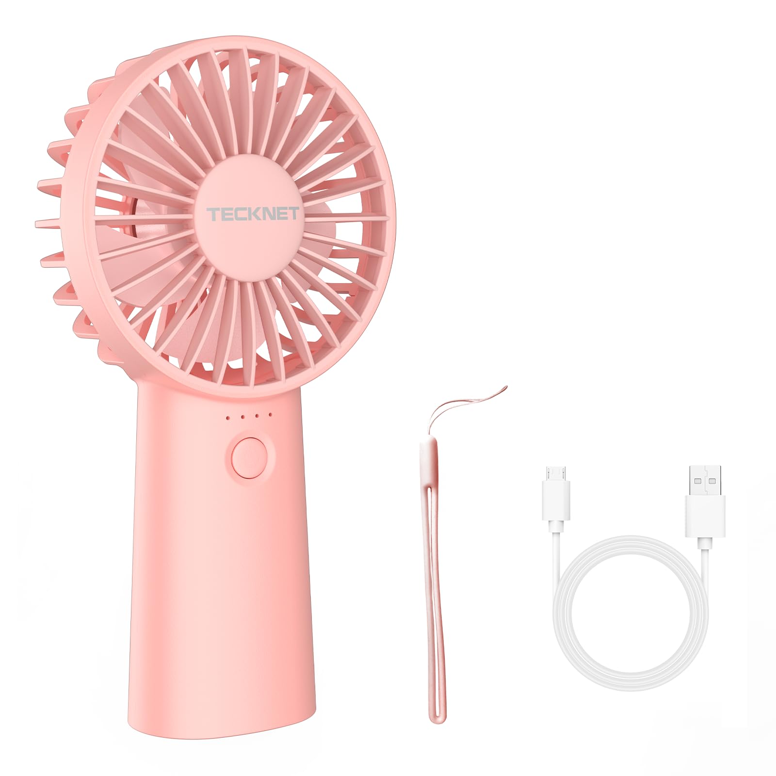 TECKNET Handheld Fan Rechargeable, 4000mAh Portable Desk Fan with LED Battery Indicator, 5 Speeds & 16H Working Time, Foldable Small USB Fan Personal Hand Fan for Home Office Outdoor Travel — image 1