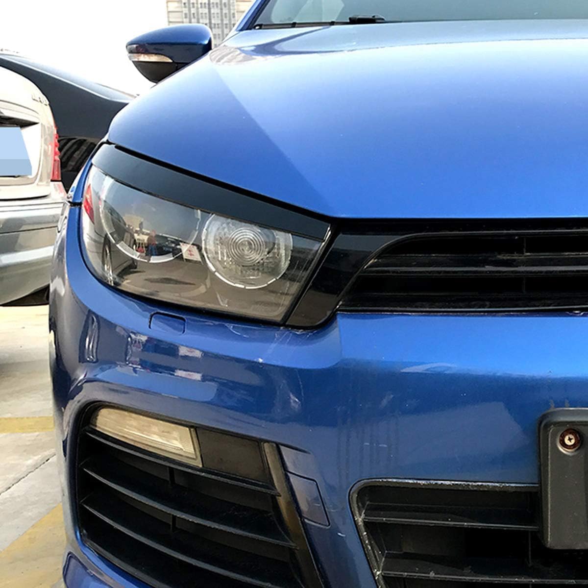 YETFDGH Headlight Eyebrows for VW Scirocco 2008 2009 2010-2017,Car Headlight Eyebrow Cover Trim Head Light Lamp Sticker Eyelids Trim Cover（1 pair）