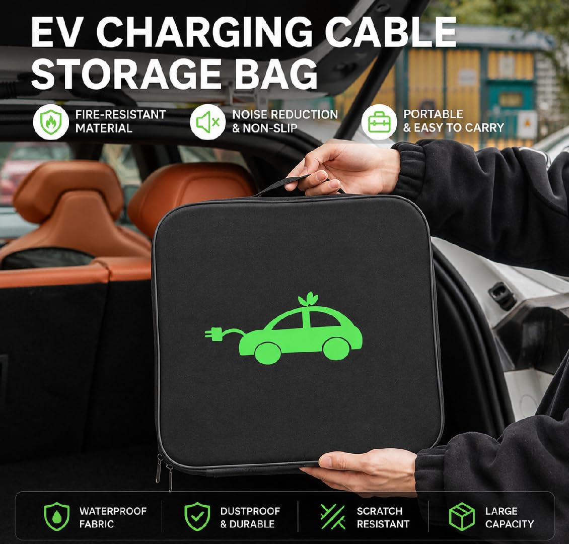 Bolsa Cable para Renault Captur/Clio/Austral E Tech | Bolsa cable carga, tres formas, compra separada, cierre zip, asa, maletero, venta individual, uso diario práctico