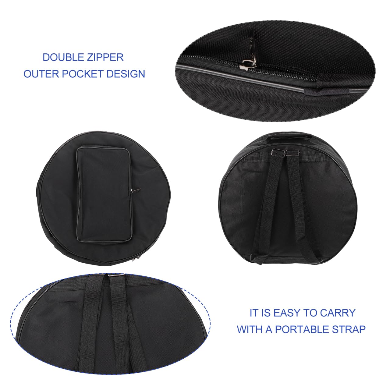 Bolsa Acolchada Para Tambor De Caja 14'' Con Correa Ajustable Y DiseñO Elegante Funda Duradera Para Transporte De PercusióN