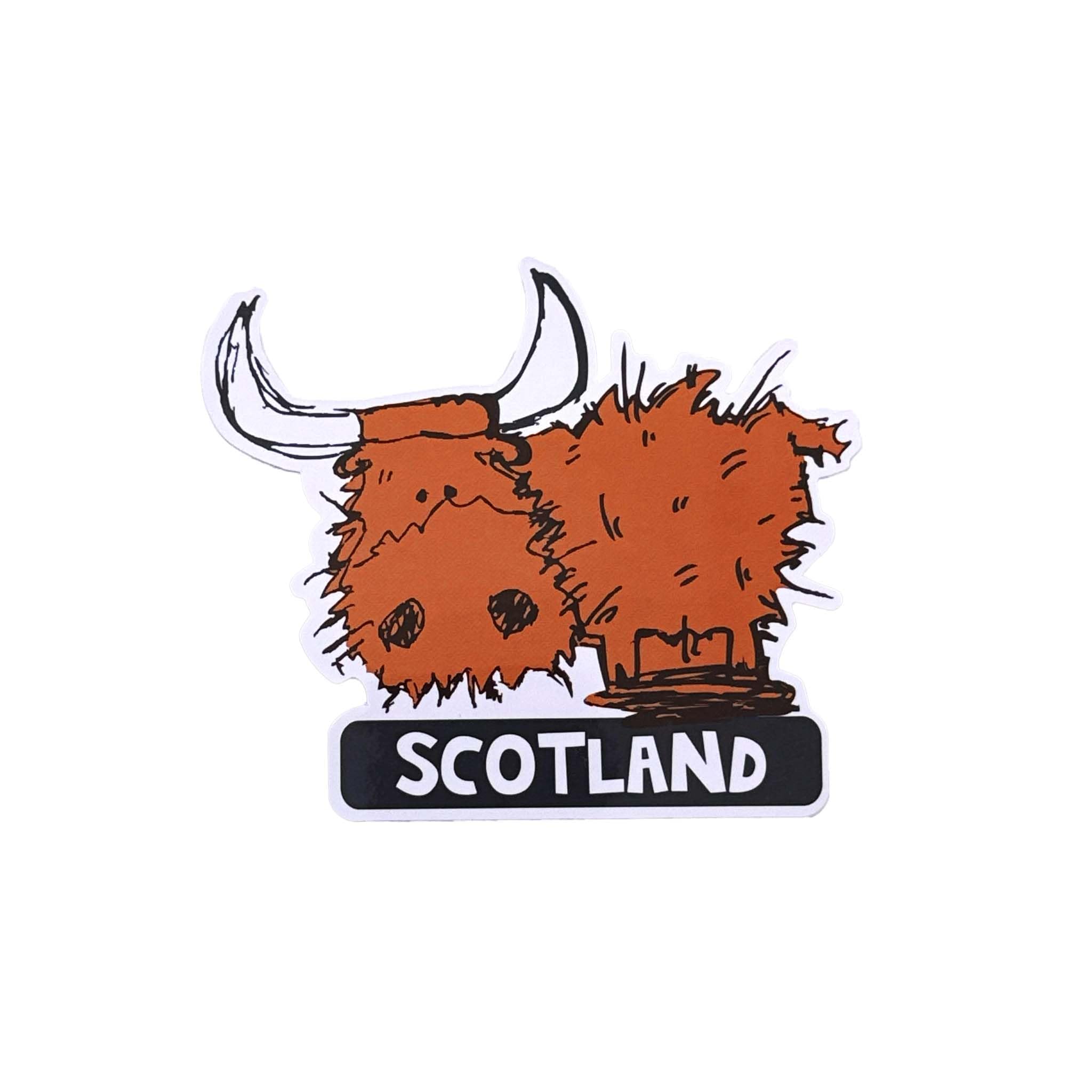 Must Have Souvenirs Multicolor Scotland Scottish Decal Car Sticker Saltire Thistle (Highland Cow)