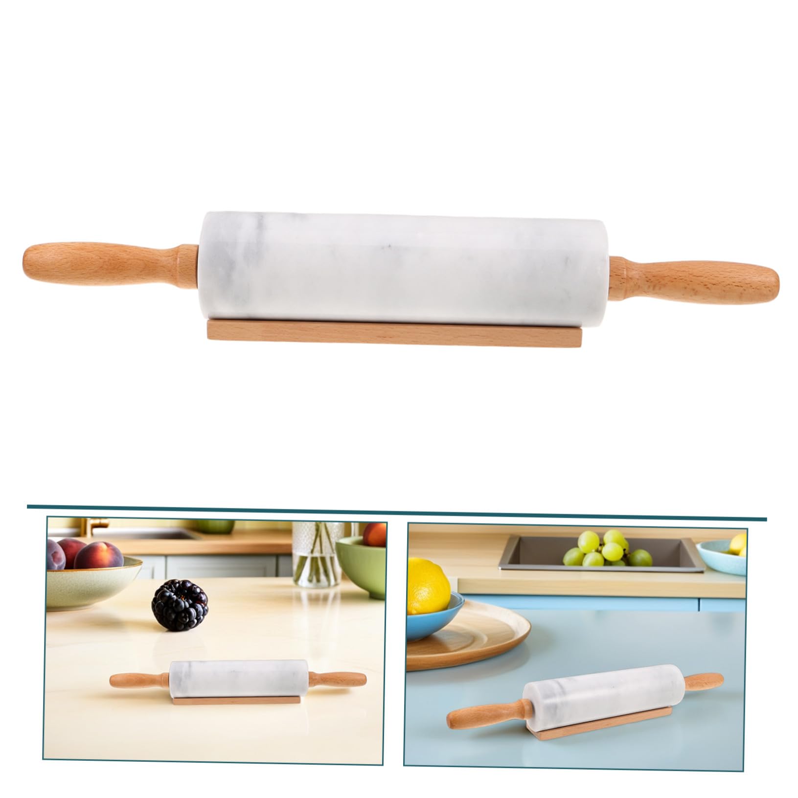 Sosoport 3 Pezzi Mattarelli in Marmo Non Stick per Impasti e Pasta Sfoglia Strumenti da Cucina per Resistente e Facile da Pulire per Pizza Biscotti e Ravioli