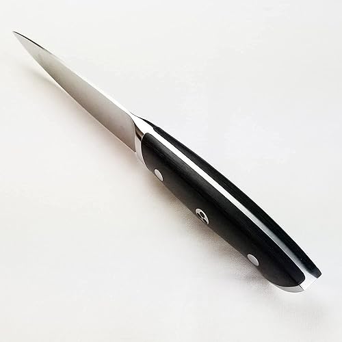 Miniatura 6 de Ergo Chef Pro Series 2.0 - Cuchillo de pelar de 4 pulgadas, acero 7Cr17MoV forjado por expertos, mango ergonómico de madera de Pakkawood negro,