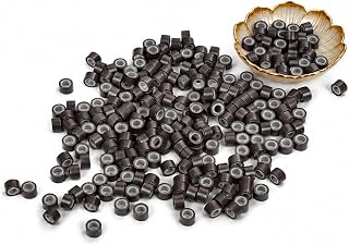 Sponsored Ad - Utodoo 4mm Hair Extensions Beads: Easy to Clamp - Stay Secure 300pcs Silicone Lined Micro Ring Beads for Th...
