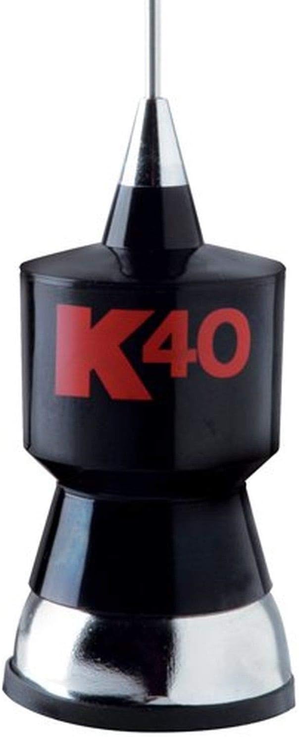 K40 K40A 57.25" Base Load CB Antenna Kit with Stainless Steel Whip and Black/Red K40 Logo