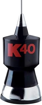 K40 K40A 57.25" Base Load CB Antenna Kit with Stainless Steel Whip and Black/Red K40 Logo