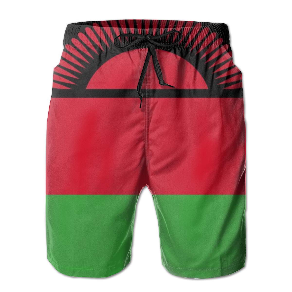 Djngn Men's As Pic Malawi Flag Swim Trunks Water Beach Shorts With Pockets