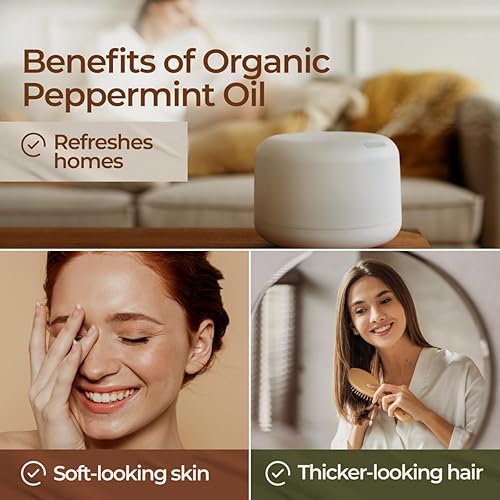 Miniatura 4 de Gya Labs Aceite esencial de menta orgánico certificado por USDA para difusor, aceite de menta orgánico para piel y cabello, 100% puro, natural,