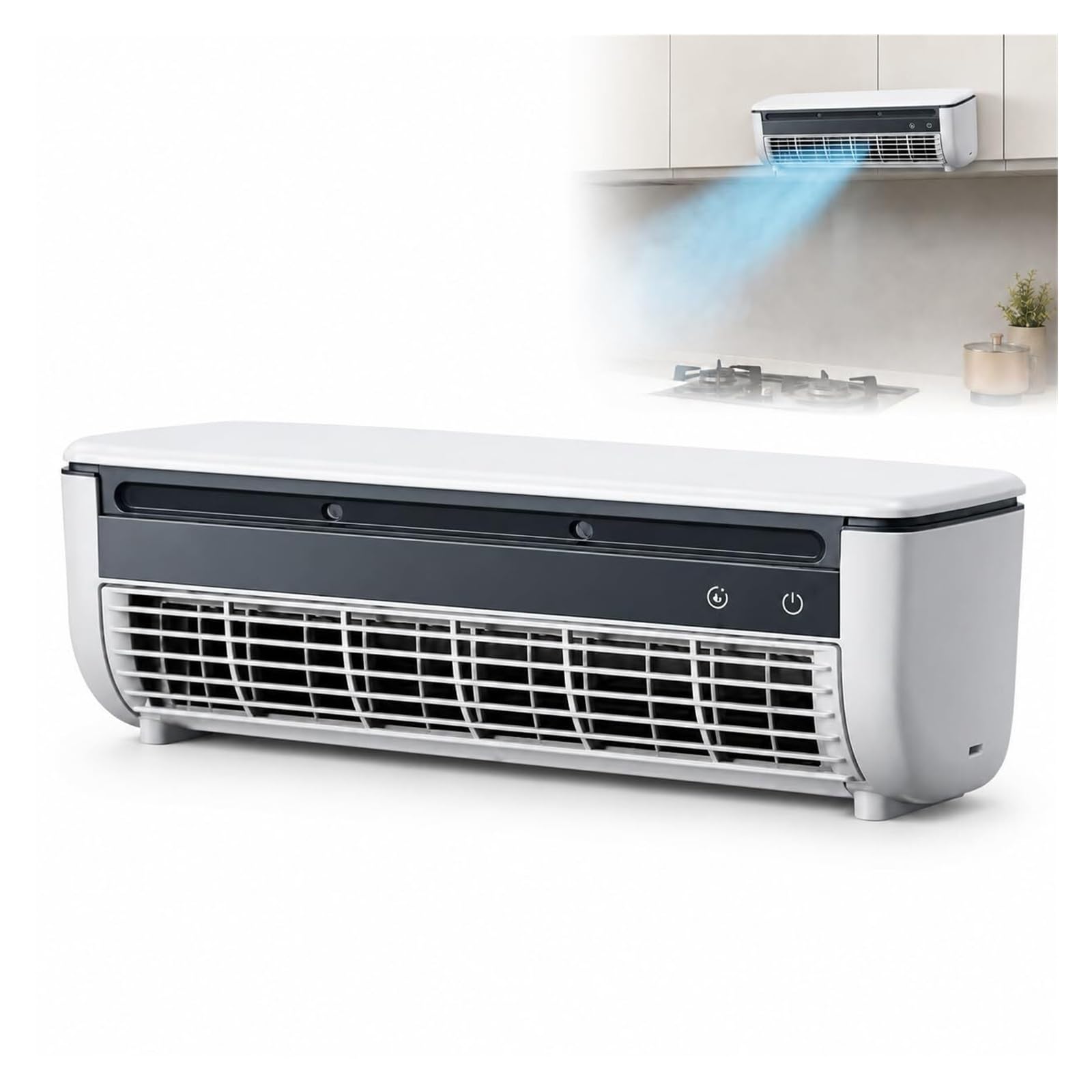 SaryEdge Mini Split Air Conditioner Ductless Ac Unit Cooler Wall No Window with Remote Control 3 Speed Fan for Home Kitchen，White，White