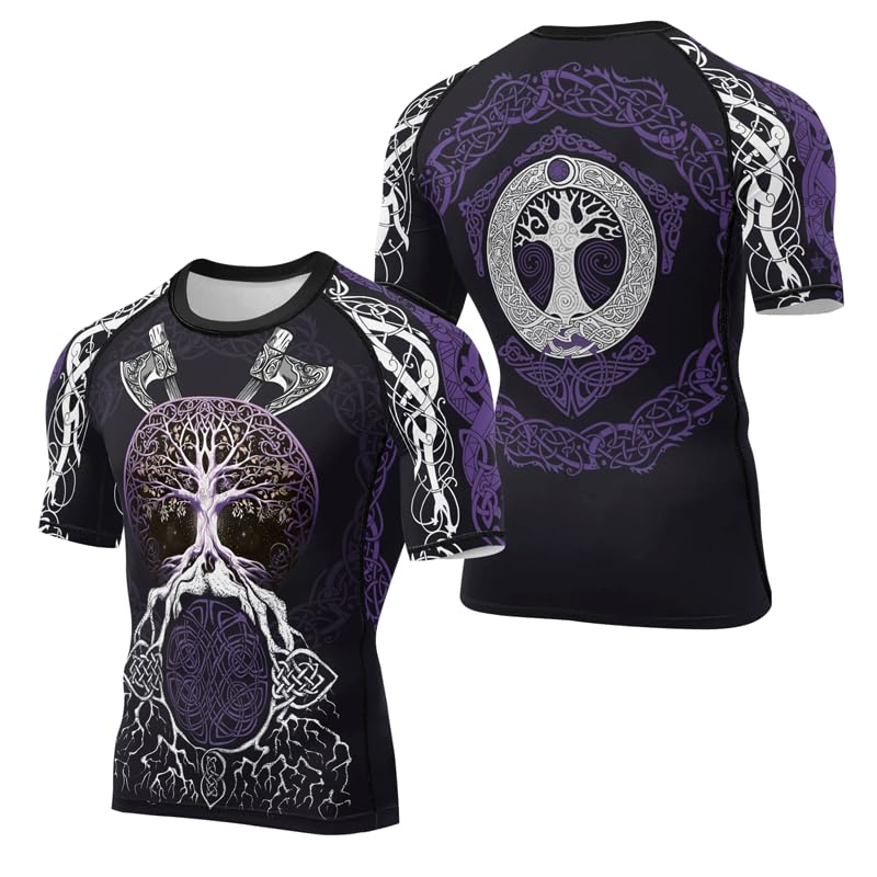 Viking Short Sleeve Compression Shirts Baselayer Skins Performance Rash Guard MMA BJJ Jiu Jitsu Muay Thai