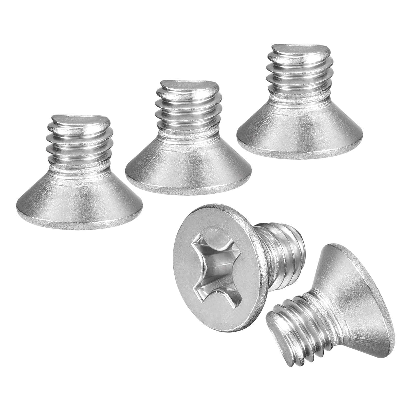 DTGN M6-1x8 Flat Head Countersunk Machine Screws - 30pcs - Good for Furniture and Machinery - 304 Stainless Steel Phillips Machine Screws Bolts - Silver — image 1