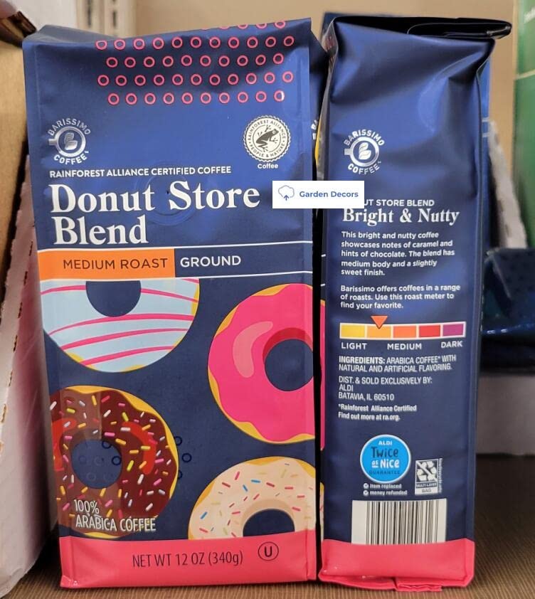 Miniatura 2 de Barissimo Donut Store Blend Café molido tostado medio, 12 onzas, 11.99 oz (dos bolsas)