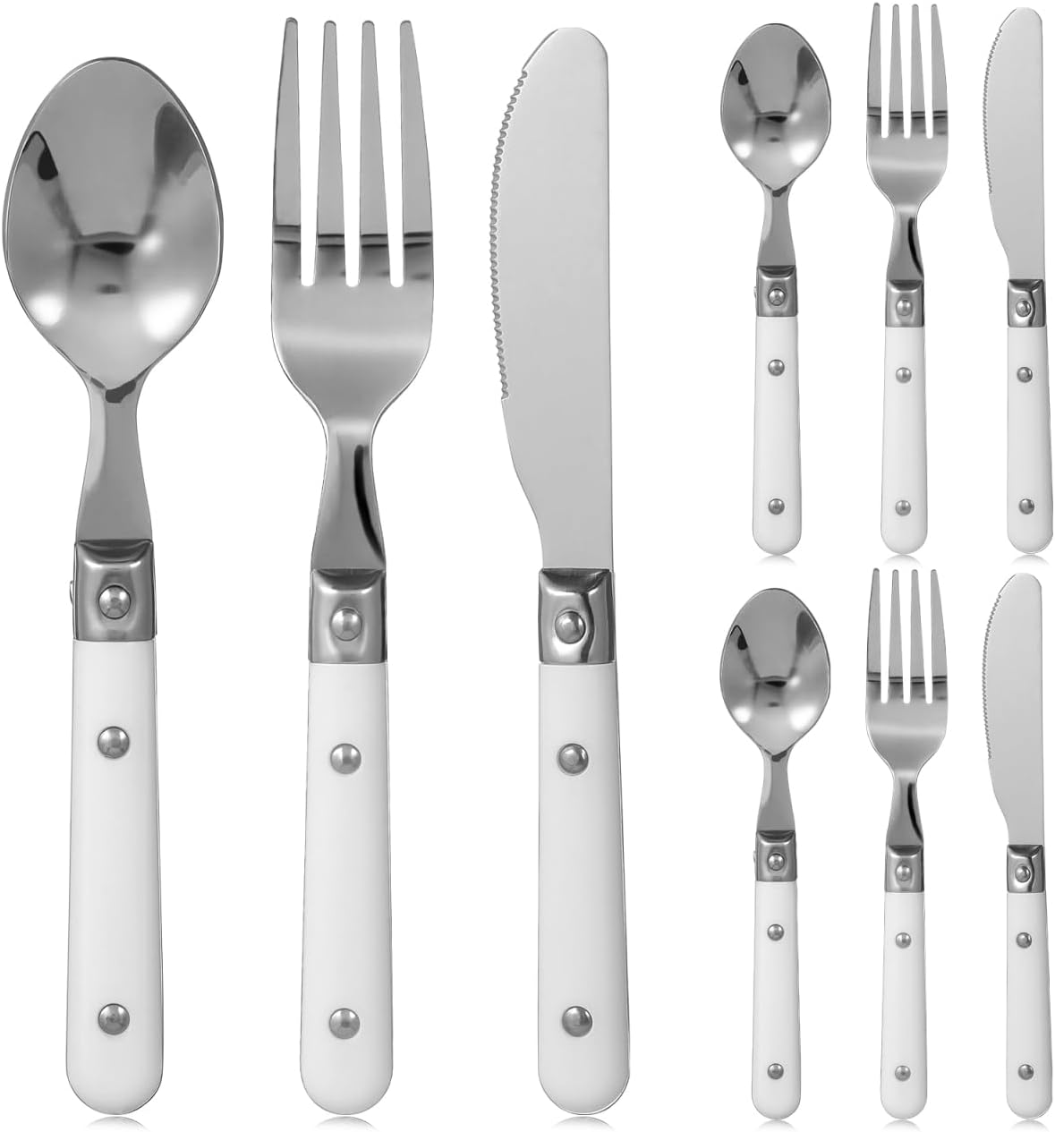 Hemoton 9 Piece Kids Silverware Set Stainless Steel Toddler Utensils Safe for Preschooler/Children, Includes 3 Forks 3 Spoons 3 Knives, Children Flatware Cutlery, Mirror Polished, Dishwasher Safe