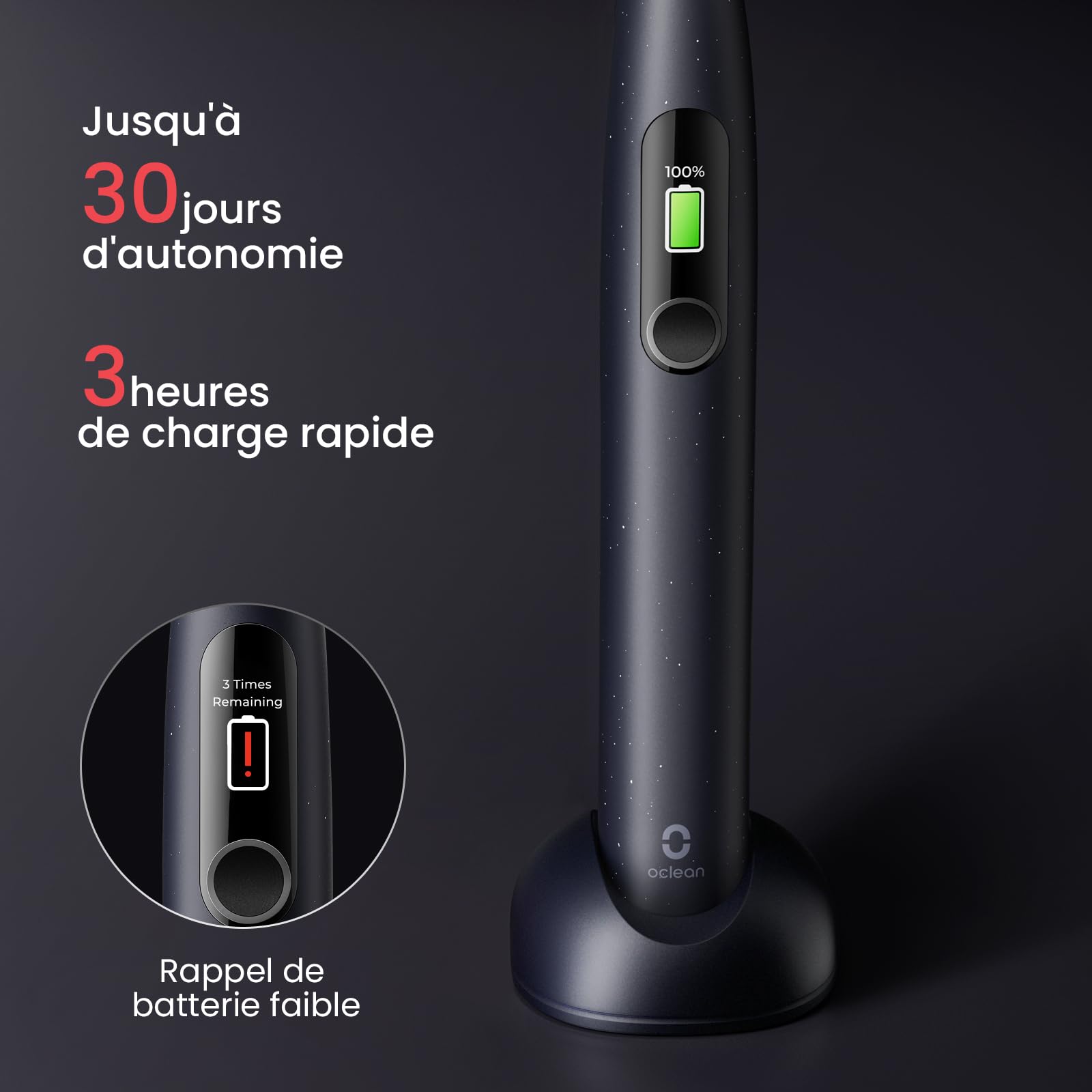 Oclean Brosse à dents électrique X Series Pro Digital Travel Set, 6 Brosettes et Étui de voyage, Écran tactile, Suivi en temps réel et 3 Modes, Autonomie 30 jours, Minuteur & Rappel, Set Étoile Violet
