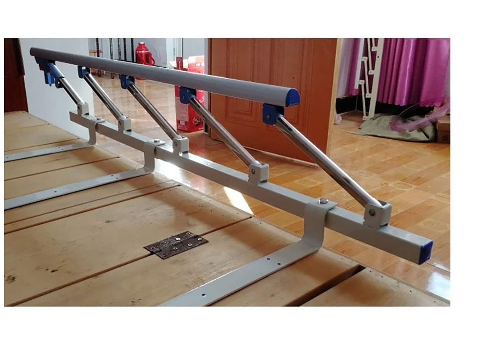 Riel de cama plegable para cama con protector lateral de seguridad para adultos mayores, mango de asistencia para discapacitados, barra de parachoques de metal para hospitales