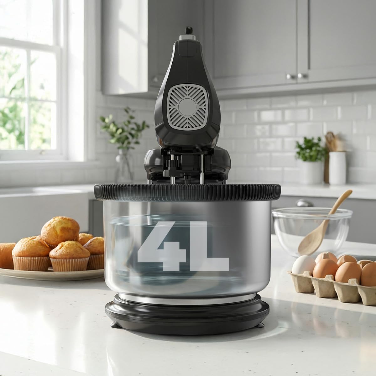 Cecotec Mikser ręczny z miską PowerTwist 500 Steel Double Spin