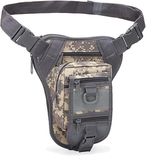 Bolsa táctica militar con cintura ajustable para senderismo, caza, cintura militar, bolsas de pierna, ACU