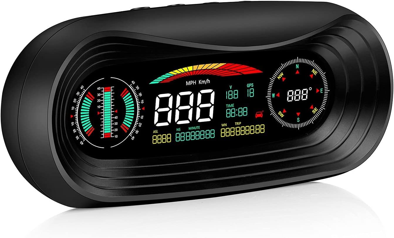 Anti Fatigue Drive GPS Driving Head Up Display Inclinometer Latitude Hud Display Car OBD Speedometer Windshield Speed Projector