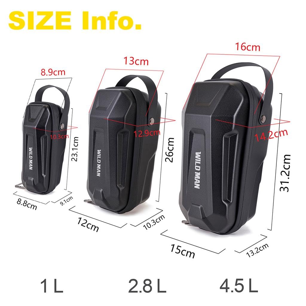 1/3/4.5L Scooter Tasche für Roller Fahrradtasche Lenker wasserdichte Vorder Tasche für Elektroroller e-Bike Xiaomi Mijia M365 Sedway Ninebot, 4.5L, schwarz