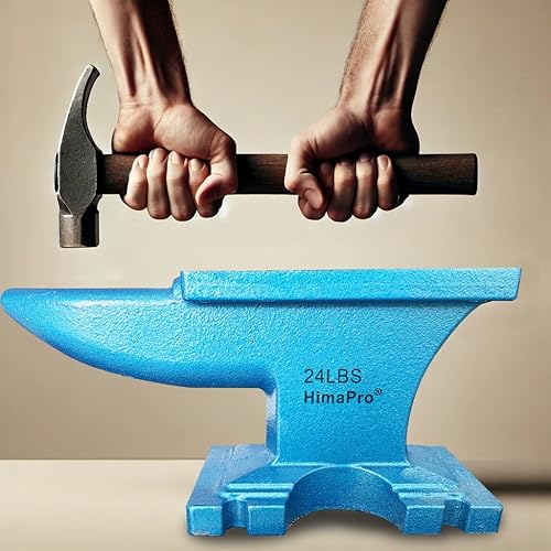 Miniatura 8 de HimaPro Yunque de un solo cuerno para herrero azul, yunque de hierro fundido de 11 libras, una maravillosa herramienta para la fabricación de joyas