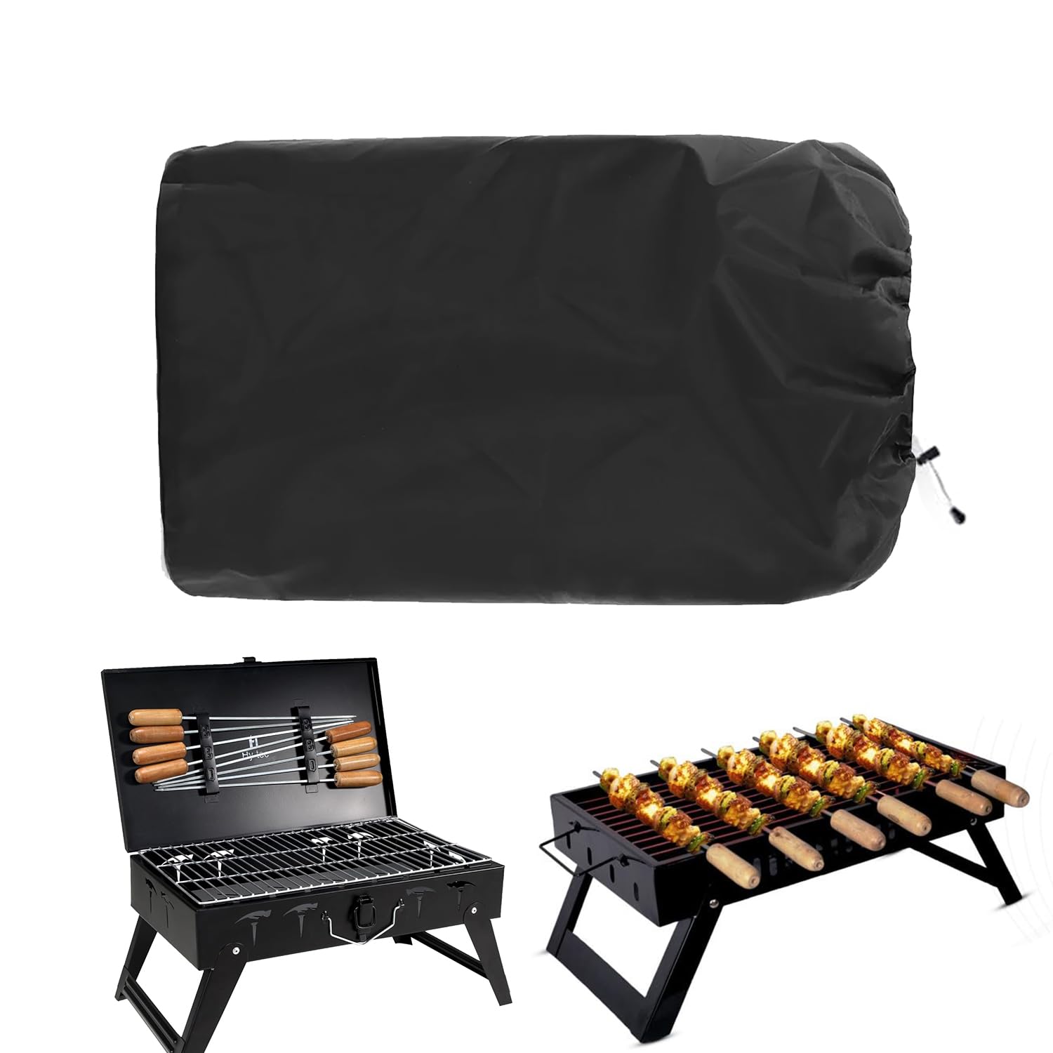 Encasify Barbecue Grills Cover | Outdoor BBQ Grill Dust Proof & Water Proof Cover | Easy Closer Cover | Black