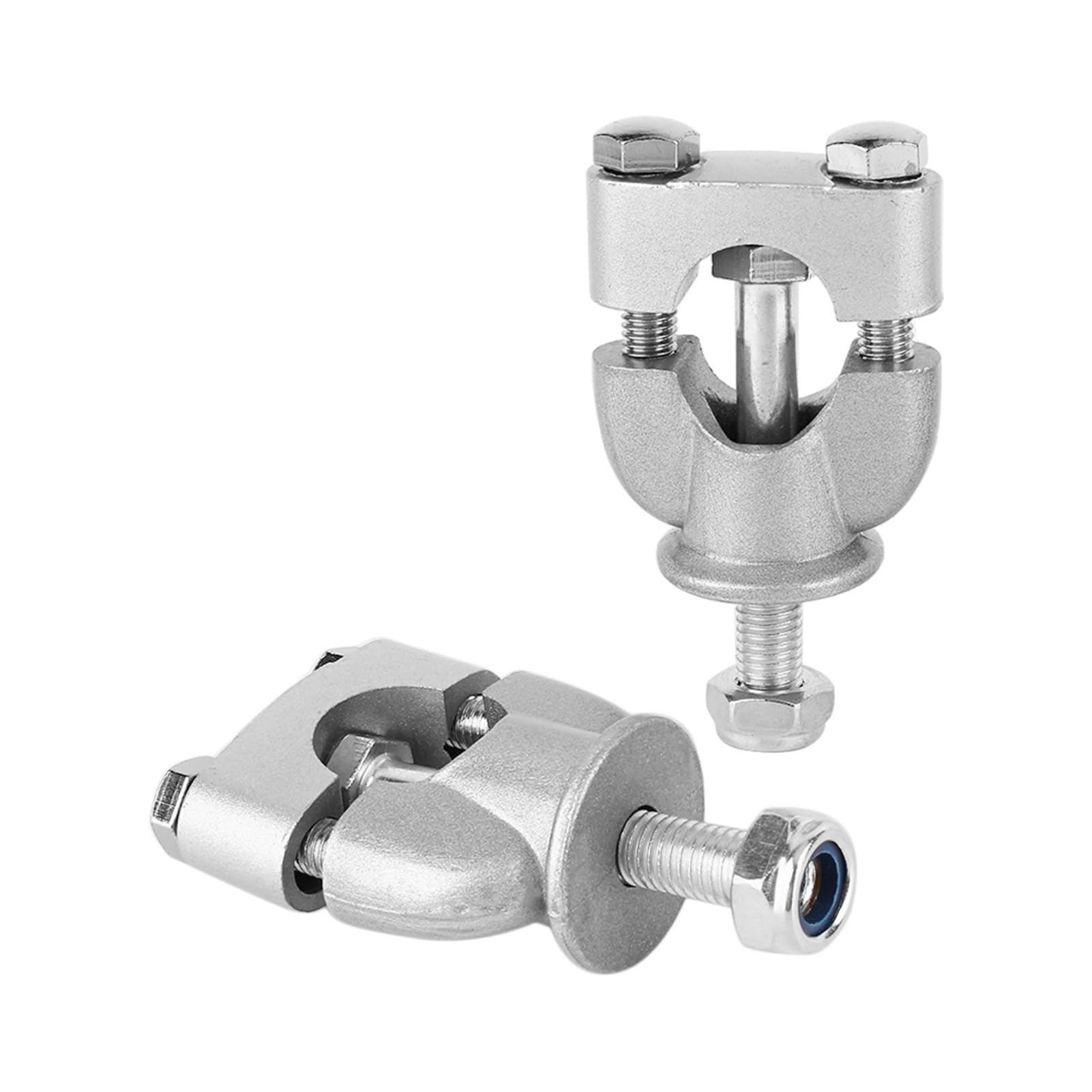 1 Paire 7/8 '22 Mm Kit De Pinces De Guidon De Moto Montage Sur Barre De Poignée Pince De Montage Riser Extension De Guidon Argenté Pour Moto ATV